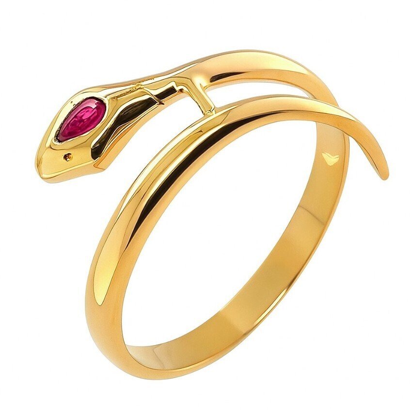 Sormus - 18 kt. Ruusukulta - 0.10ct. tw. Rubiini - Käärmekoru RS 57 Ruby #1.0