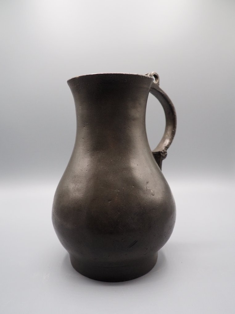 Extremely Rare Late Medieval Pewter Flagon – First Quarter 15th Century - Kancsó - Ónötvözet #1.0