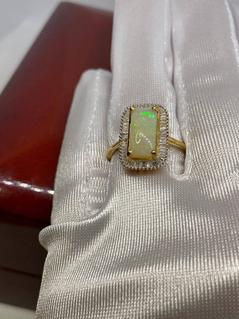 Zonder minimumprijs - Ring Zilver - 2.09ct. tw. Opaal - Diamant #3.2