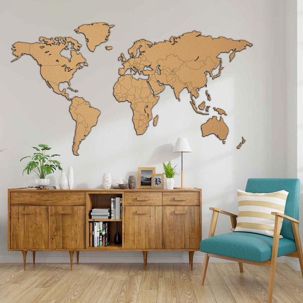 Διακόσμηση τοίχου - Giallobus - Χάρτης του κόσμου της Αβάνα. - Ιταλία - Γλυπτό τοίχου. #2.1