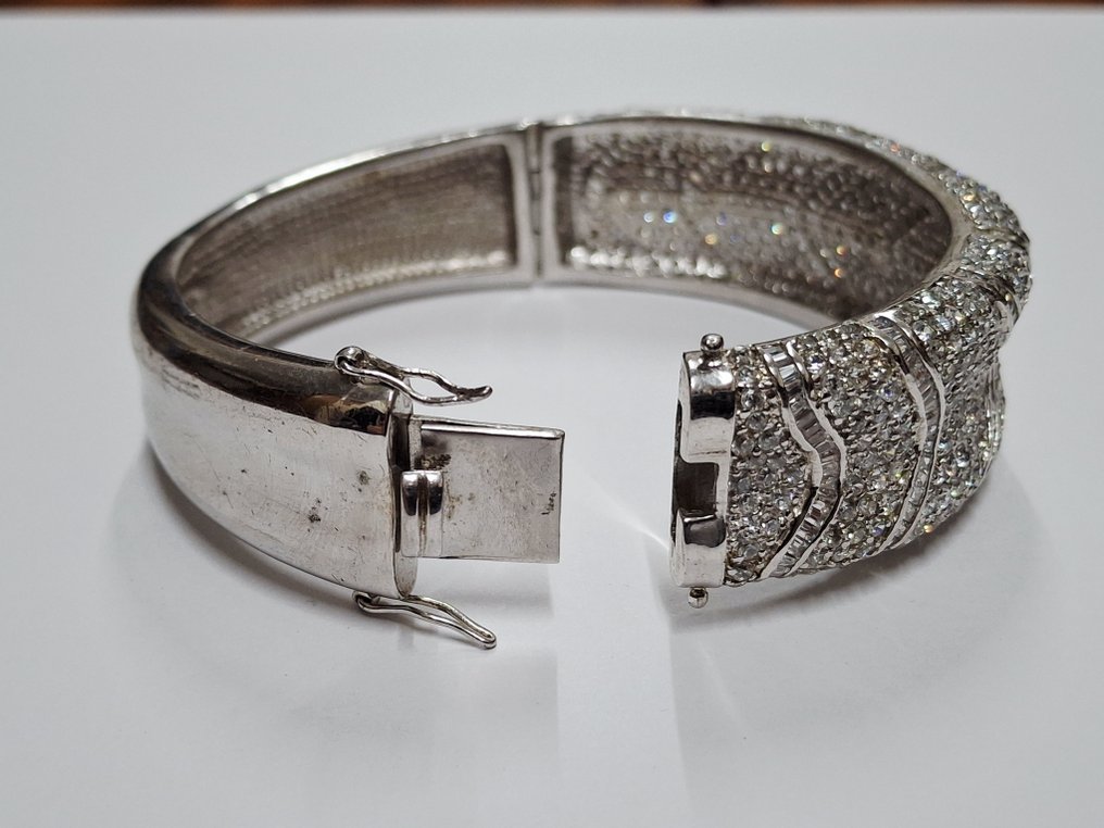 没有保留价 - 手镯 银 锆石 - 锆石 #1.0