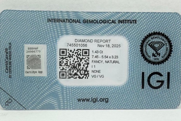 1 pcs Διαμάντι  (Φυσικό)  - 1.43 ct - Σμαράγδι - I1 - International Gemological Institute (IGI) #3.2