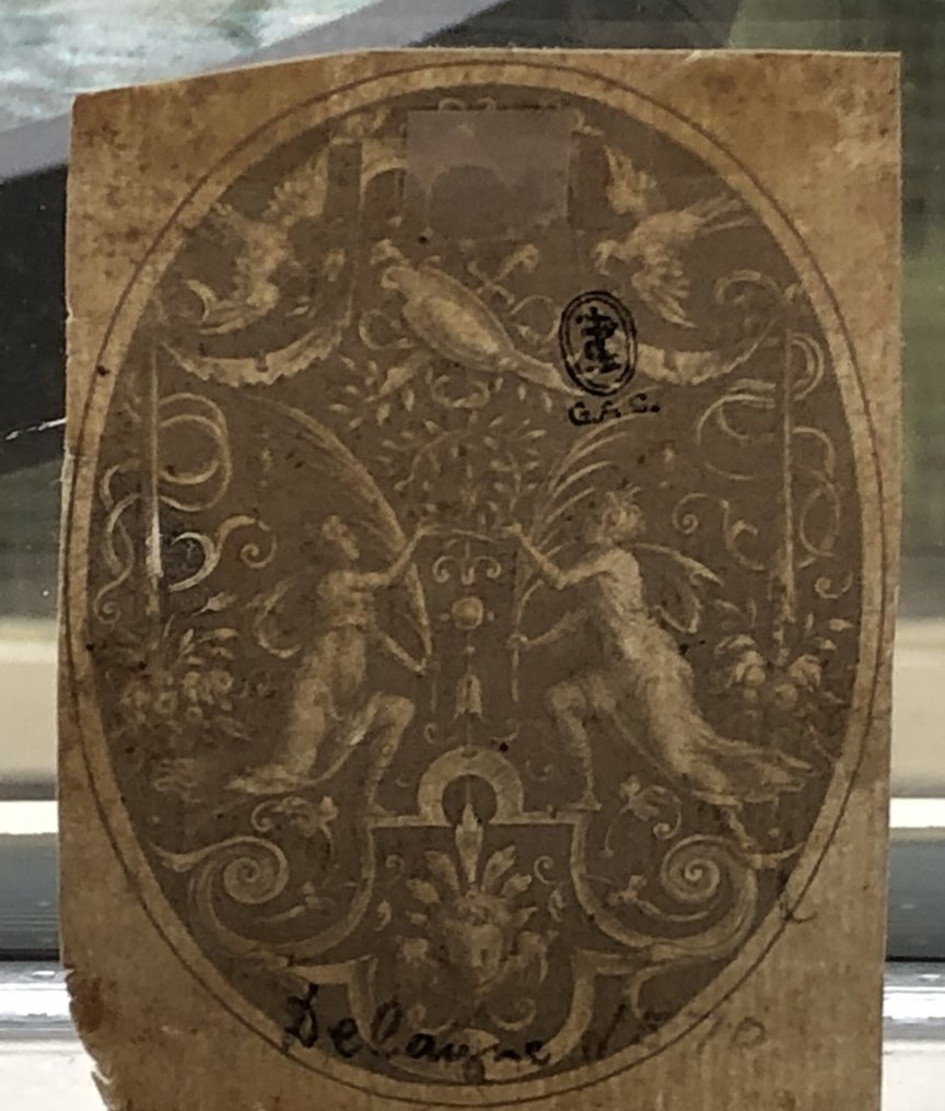 Etienne Delaune (1518–1583) - Twee zittende nimfen, omgeven door dieren en bloemranken #3.2