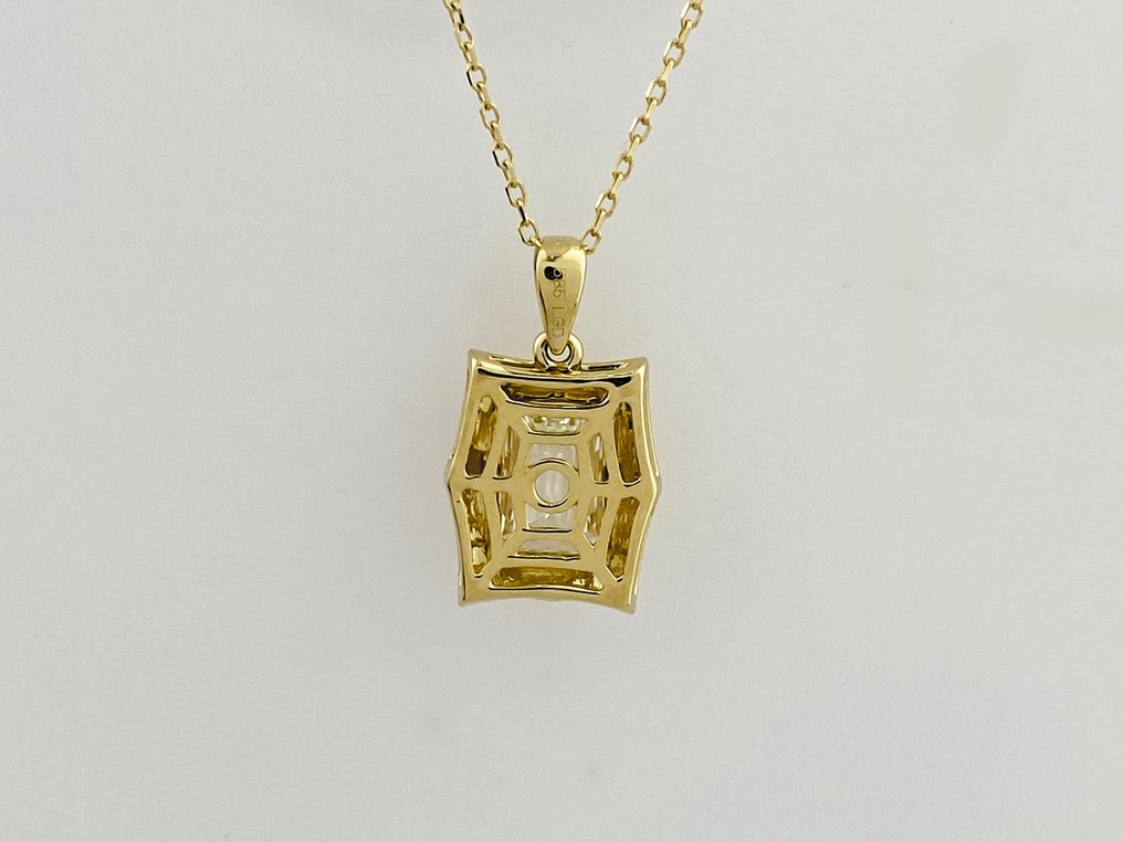Kaulakoru riipuksella - 14 kt. Keltakulta - 2.02ct. tw. Timantti (Laboratoriossa kasvatettu) #4.3