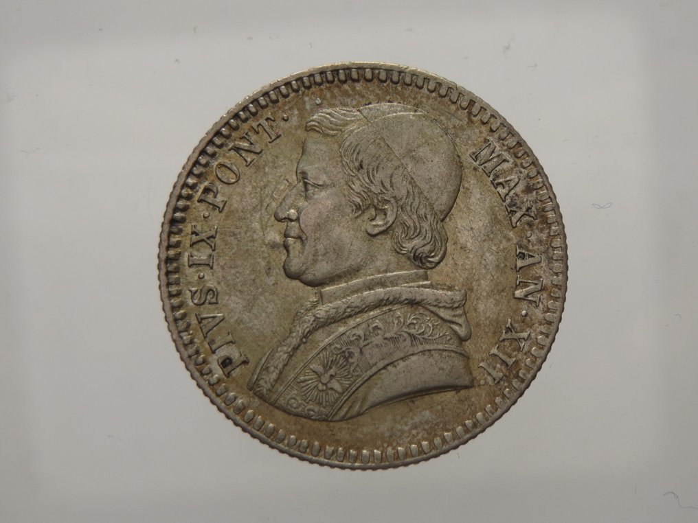 Olaszország - Pápai államok Pio IX. 20 Baiocchi 1858 A. XII Bologna  (Nincs minimálár) #1.0
