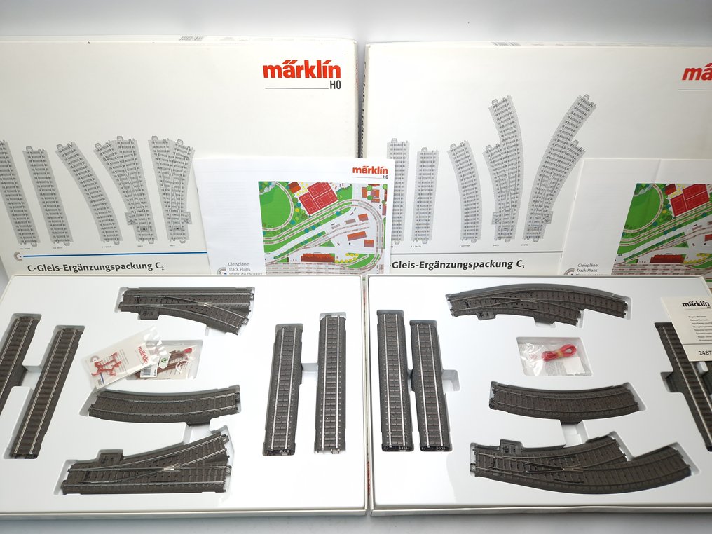 Märklin H0 - 24902/24903 - Vías de modelismo ferroviario (2) - Conjunto de expansión C-rails C2 y C3 #1.0