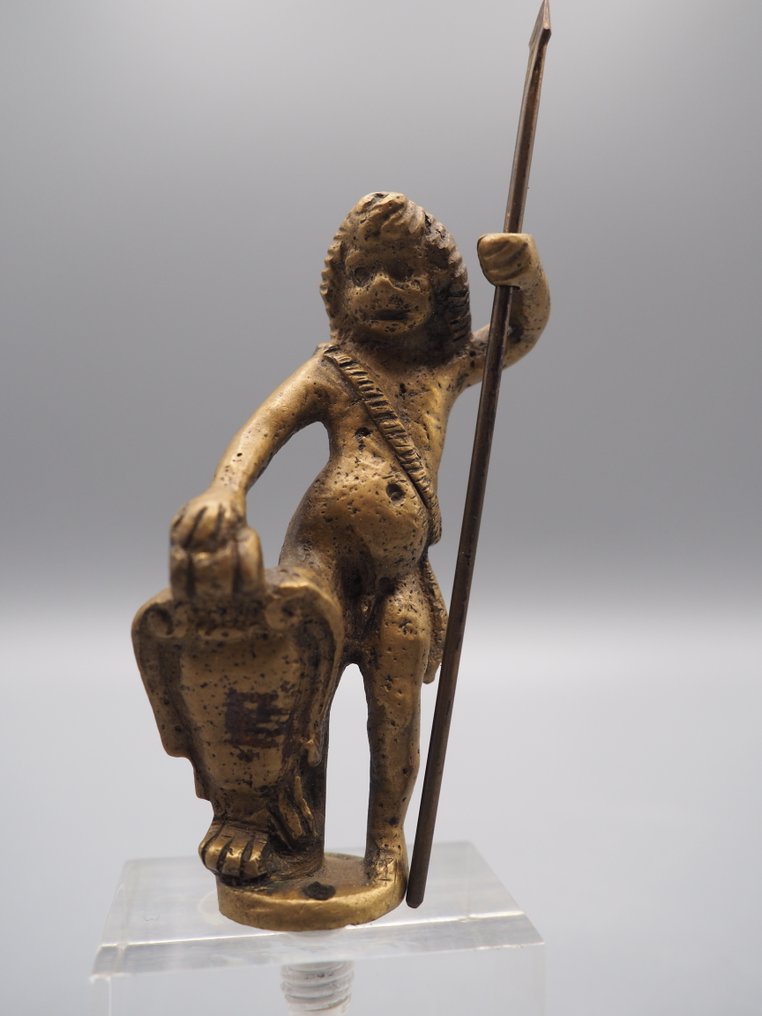 Statue, A small bronze Kunstkammer figure of a warrior child, Northern Europe, 17th century - 11 cm - Bronze #3.2