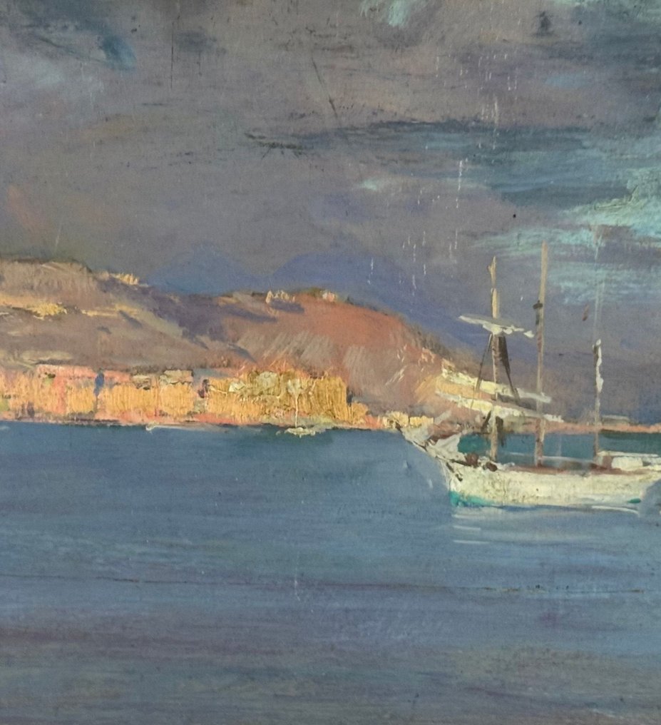 V. Colucci (XX) - Scorcio marino con barche #3.2