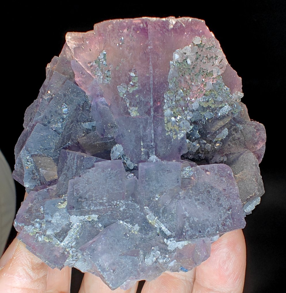 Fluorite Verde viola Fluorescente - Altezza: 10 cm - Larghezza: 10 cm- 559 g #2.1