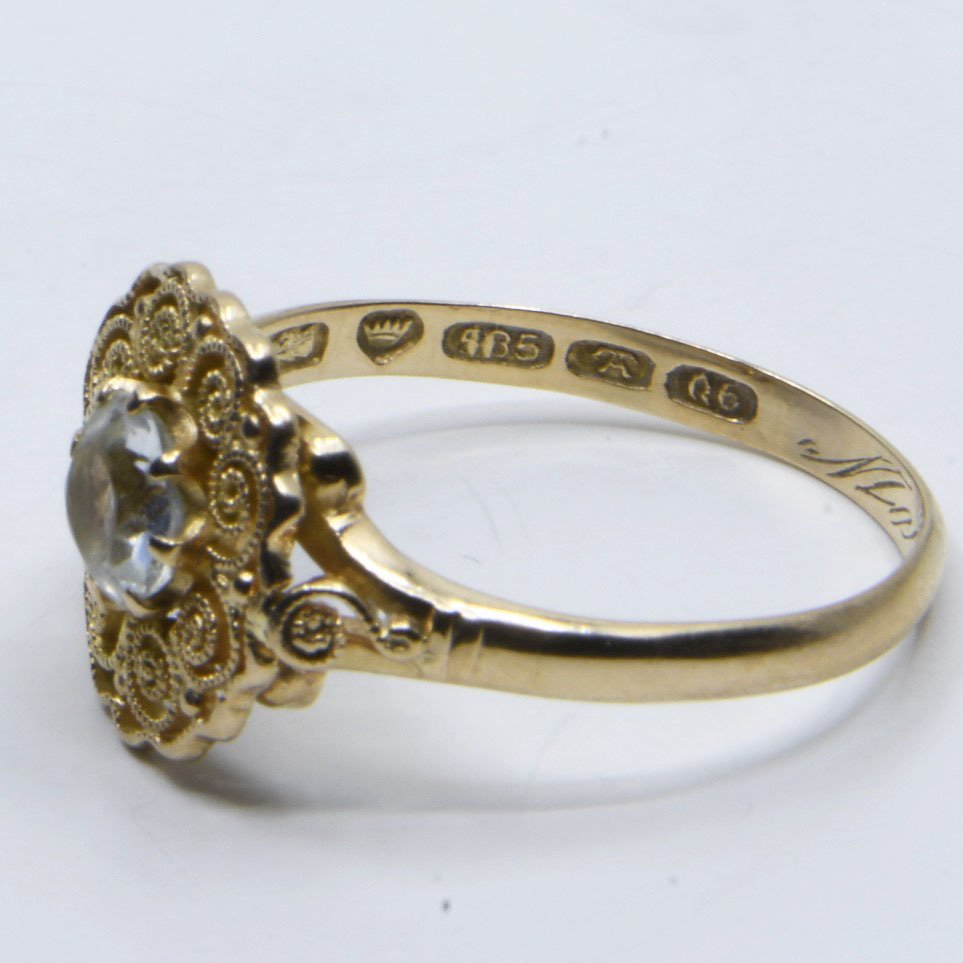 Bague - 18 carats Or jaune - 0.37ct. tw. Aigue-marine #3.2