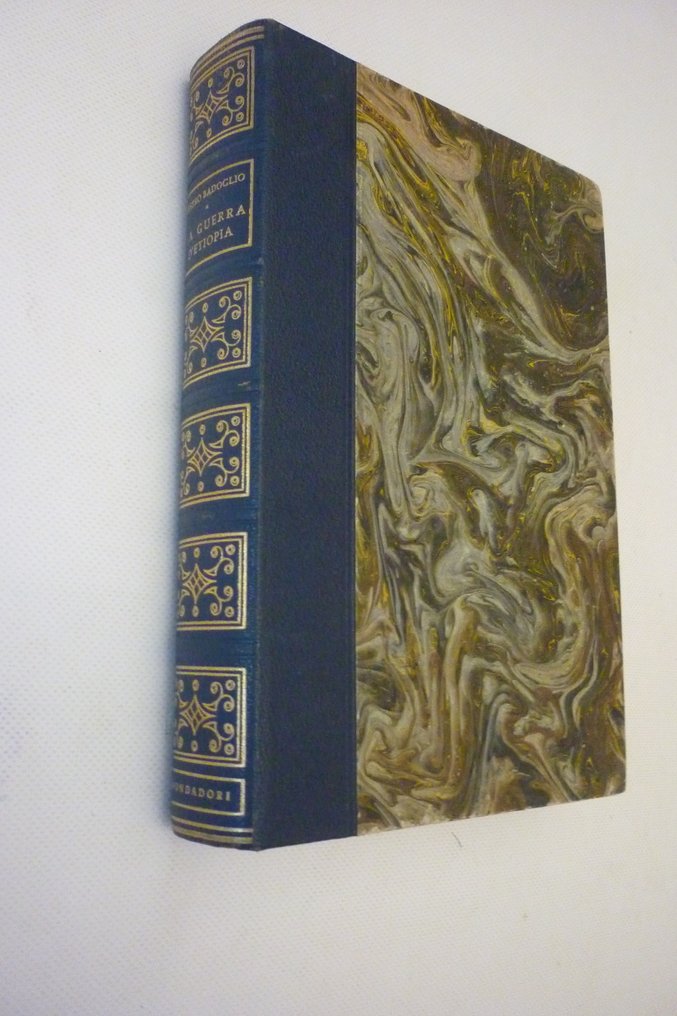 Αυτογράφημα με στυλό του Maresciallo Badoglio σε βιβλίο σε αριθμημένο αντίτυπο, Ο Πόλεμος της - Πλήρες χαρτογραφικό υλικό - Βασίλειο της Ιταλίας φασιστικό - Με προλεγόμενο του Mussolini - Στρατιωτικά αξεσουάρ - 1936 #2.1