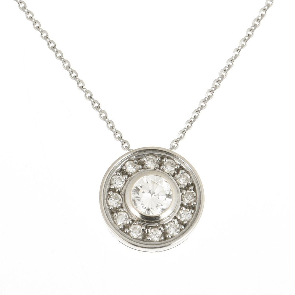 Κολιέ με μενταγιόν - 18 καράτια Λευκός χρυσός Διαμάντι (Φυσικό) #3.2