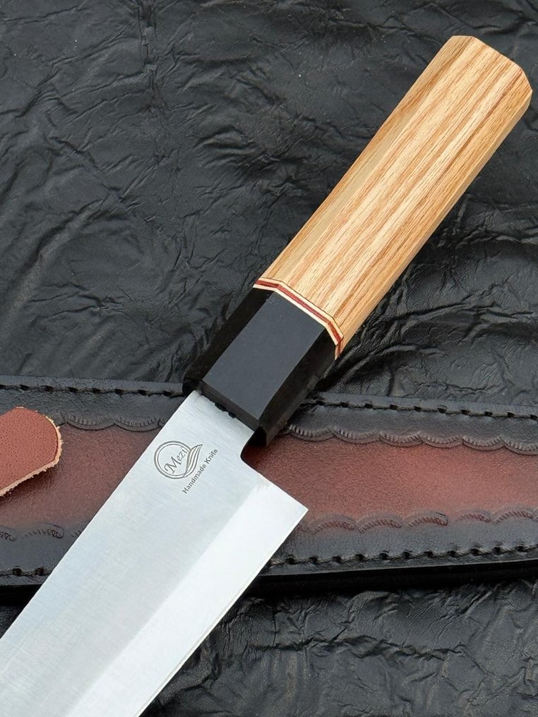 Μαχαίρι κουζίνας - Ιαπωνικού στυλ. Μαχαίρια σεφ - Χειροποίητο μαχαίρι κουζίνας, ξύλο από Αφρική. Risen, δέρμα 10/47. - Ασία #1.0