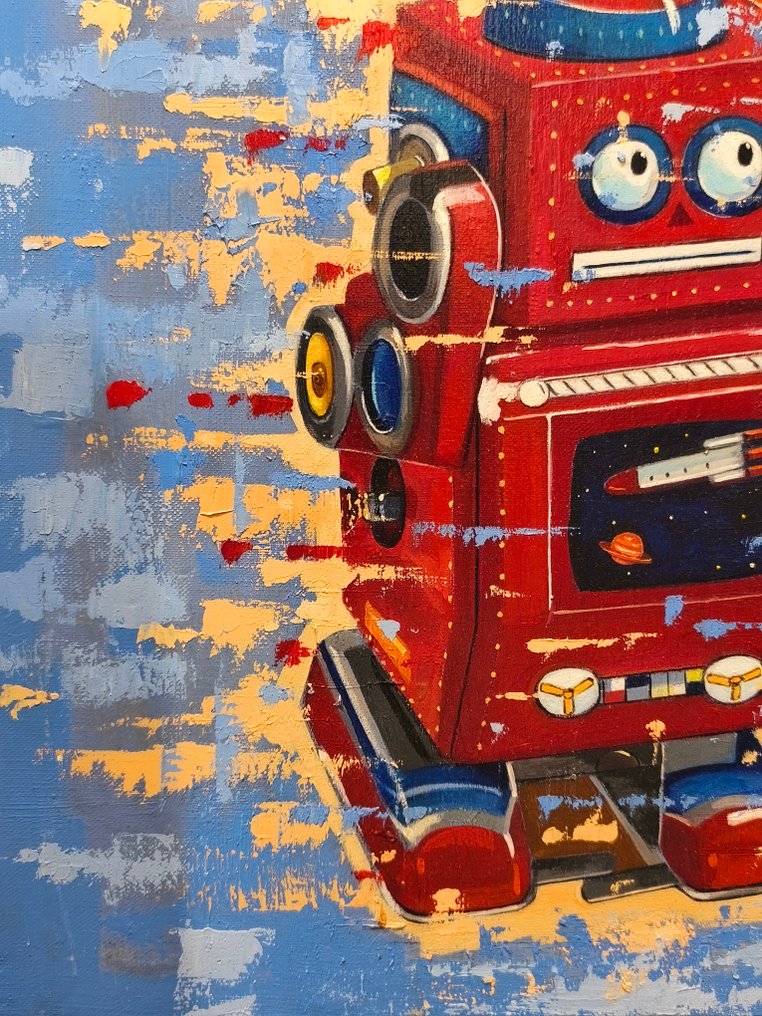 Hector Fernández (Barcelona 1969) - Red robot looking at the stars #3.2