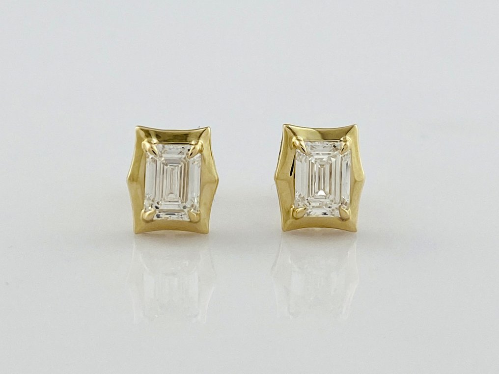 耳环 - 14K包金 黄金 - 2.18ct. tw. 钻石 (实验室培育) #3.2