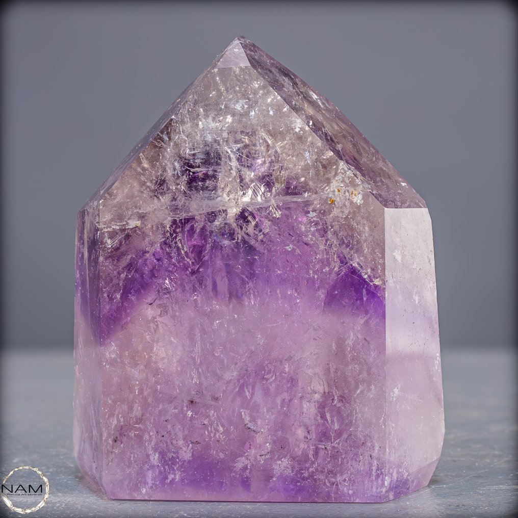 天然一流品质紫色幽灵紫水晶 方尖碑- 577.59 g #1.0