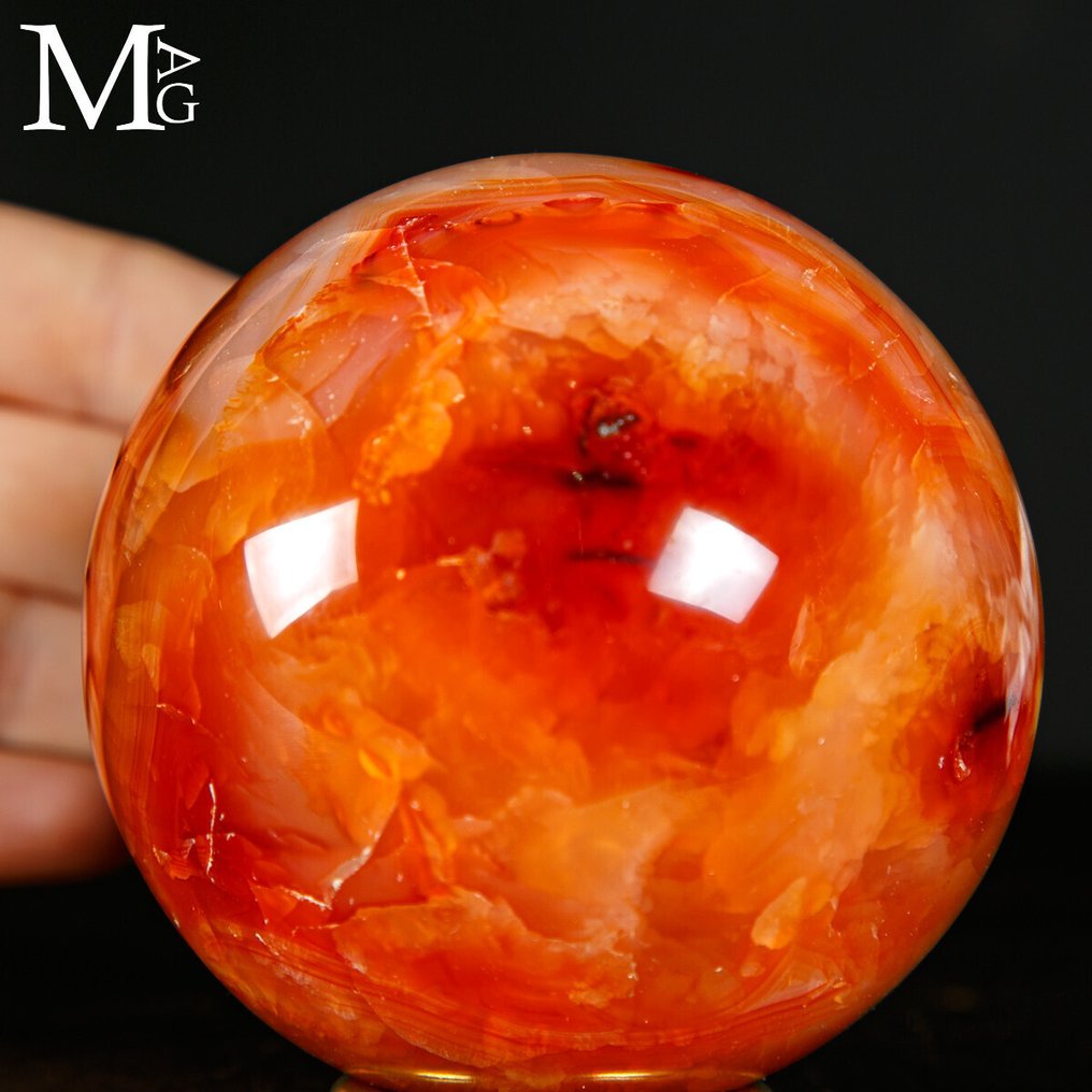 Nice Carnelian Sphere First Choice - Natural Deep Color - Carnelian - - Height: 83 mm - Width: 83 mm- 773 g #1.0