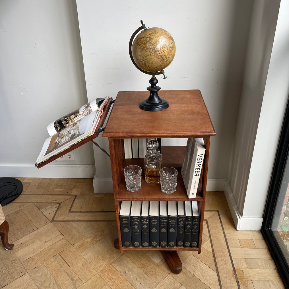 Revolving bookcase - Bogreol - Egetræ - med justerbar bogstøtte #4.3