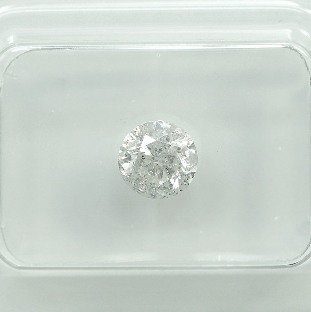 Zonder minimumprijs - 1 pcs Diamant (Natuurlijk) - 0.71 ct - Rond - H - I3 - Gem Report Antwerp (GRA) #3.2