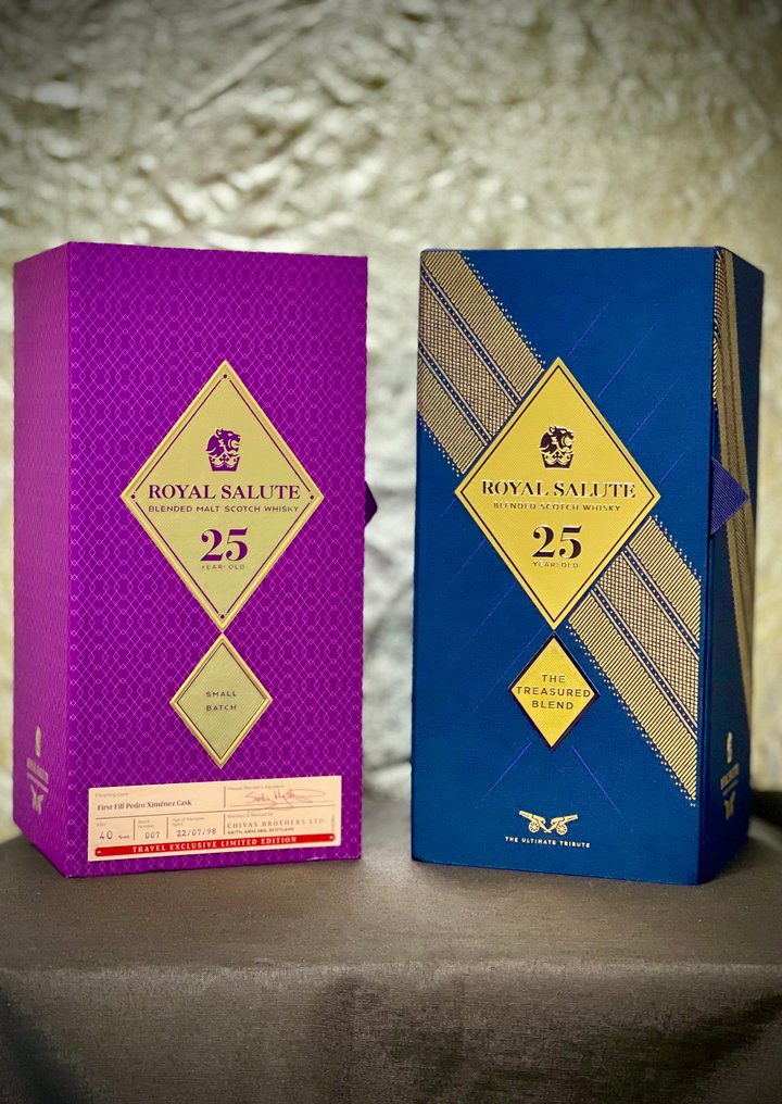 Royal Salute 25yo Small Batch + Royal Salute 25yo The Treasure Blend - 700ml - 2 bottles #1.0