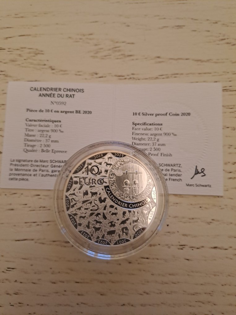 Frankrijk. 5 Euro / 10 Euro 2010/2020 (4 monnaies) Proof  (Zonder minimumprijs) #2.1