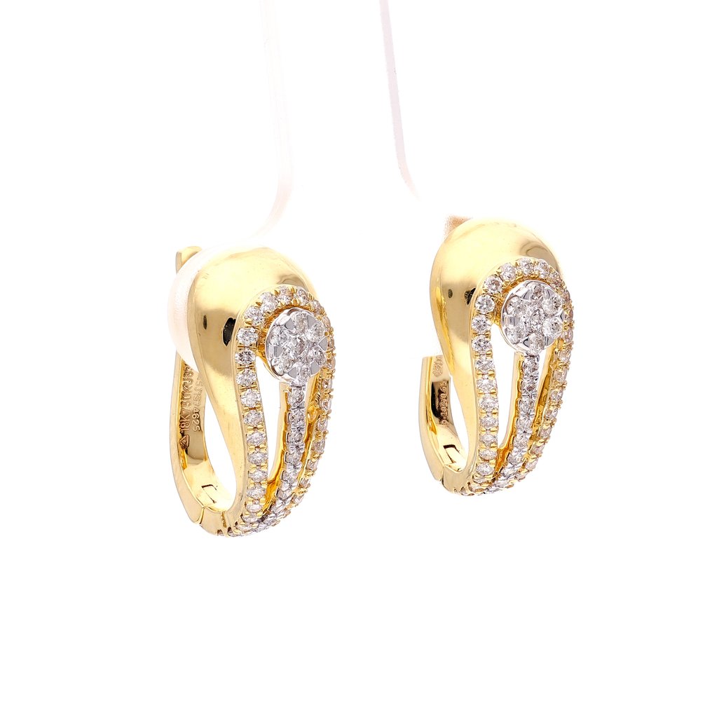 耳環 - 18 克拉 黃金 -  0.65ct. tw. 鉆石 (天然) - 18K金耳环 #1.0