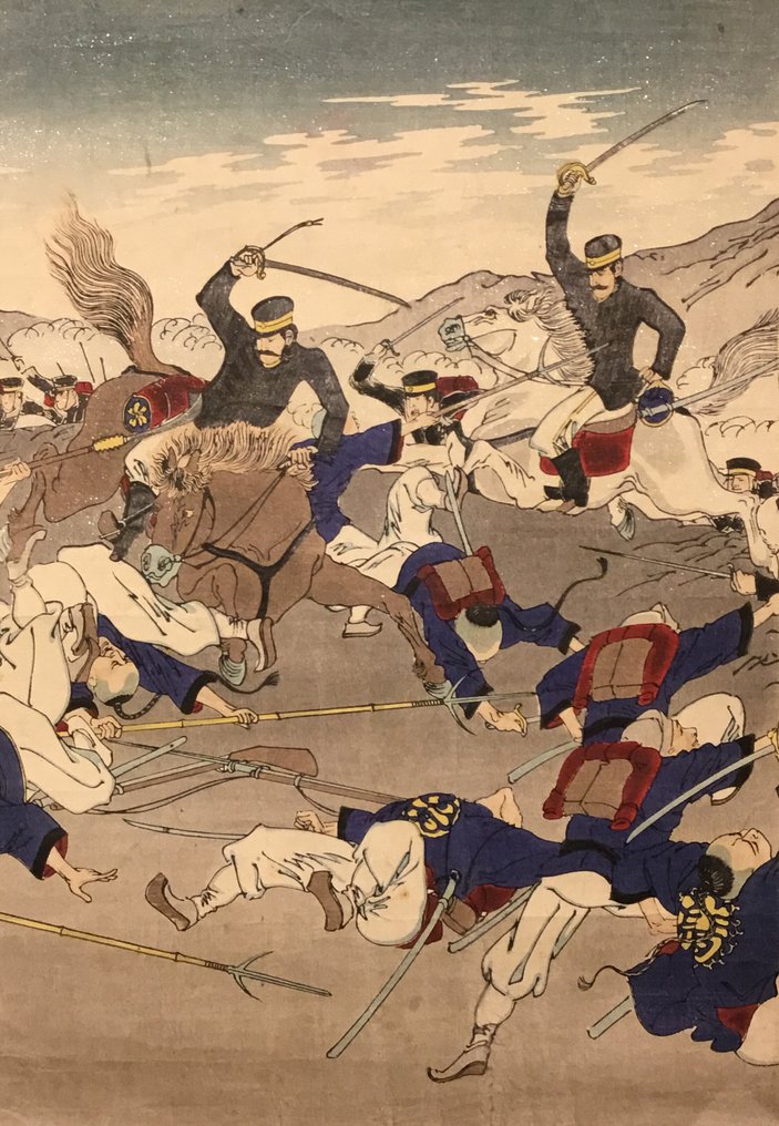 Dappere strijd bij de slag om Jiuliancheng - Άγνωστος καλλιτέχνης - Ιαπωνία - Meiji period (1868-1912)  (χωρίς τιμή ασφαλείας) #1.0