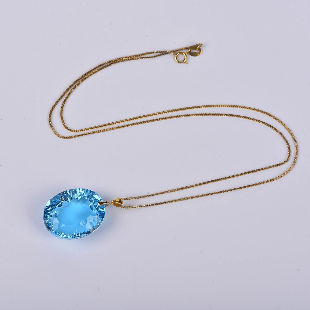 Ohne mindestpreis - Halskette mit Anhänger - 18 kt Gelbgold Topas - ALGT Certified #1.0