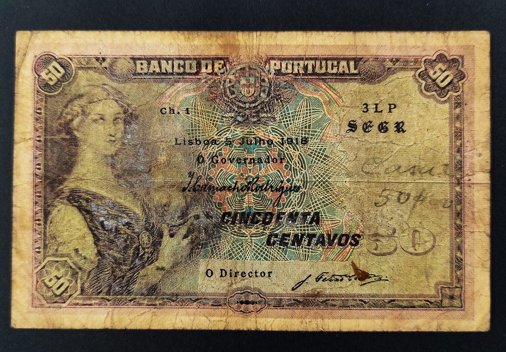 Πορτογαλία. - 50 Centavos and 2500 Réis 1904 / 1918 - Pick 79 and 112b (χωρίς τιμή ασφαλείας) #1.0