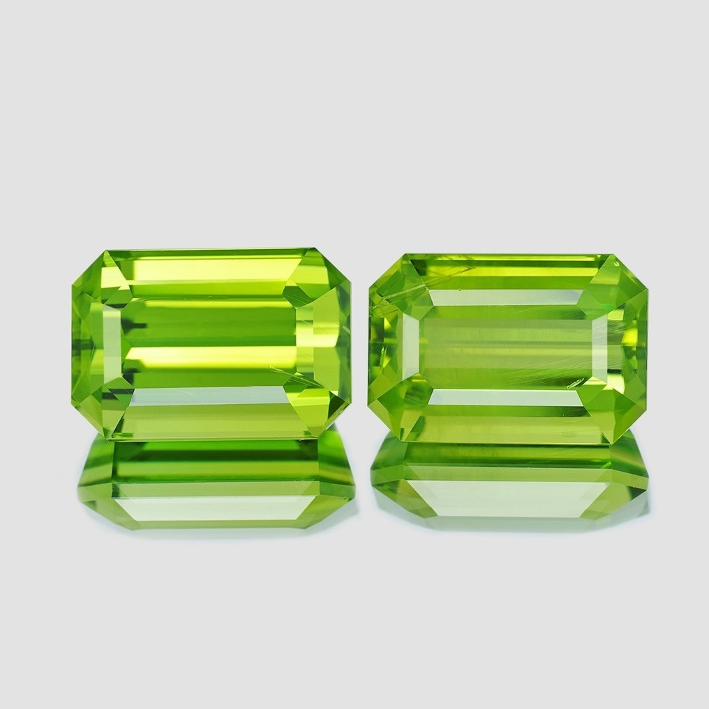 2 pcs  绿色 橄榄石  - 16.06 ct - 国际有色宝石协会（ICA GemLab） - 缅甸-一对 #3.2
