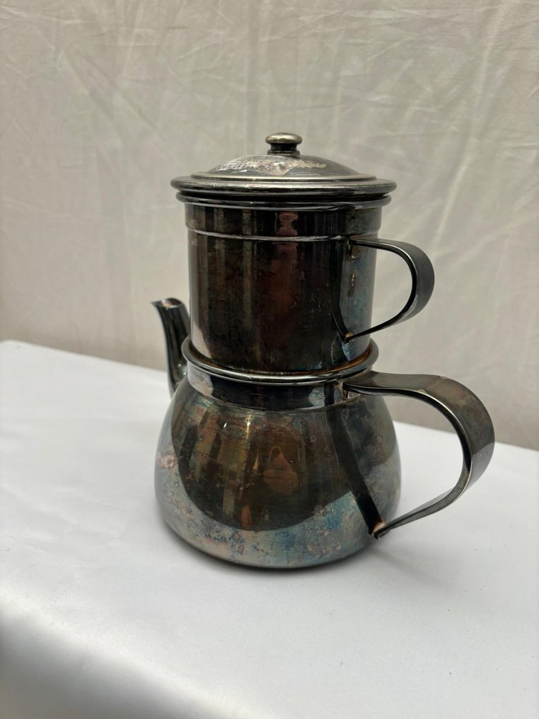 Whiskemann - Czajnik - Antyczny czajniczek do herbaty z niklowo-srebrnego srebra. - Srebro #4.3