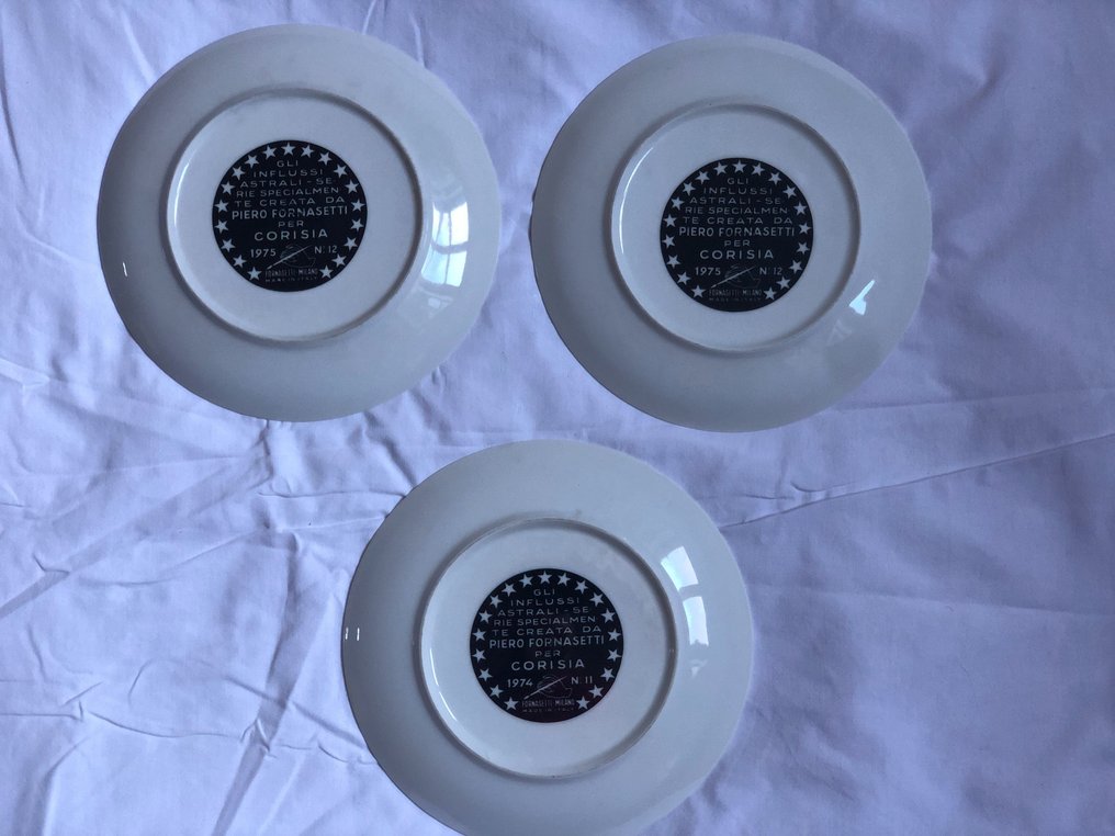 Piero Fornasetti - Plate (3) - Porcelain - Series for Corisia #4.3