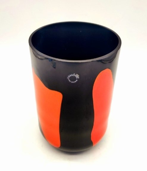 V.Nason&C. - Carlo Nason - Vaas - Vaas met rode vlekken - Muranoglas - Vaso 'Macchie Rosse' #1.0