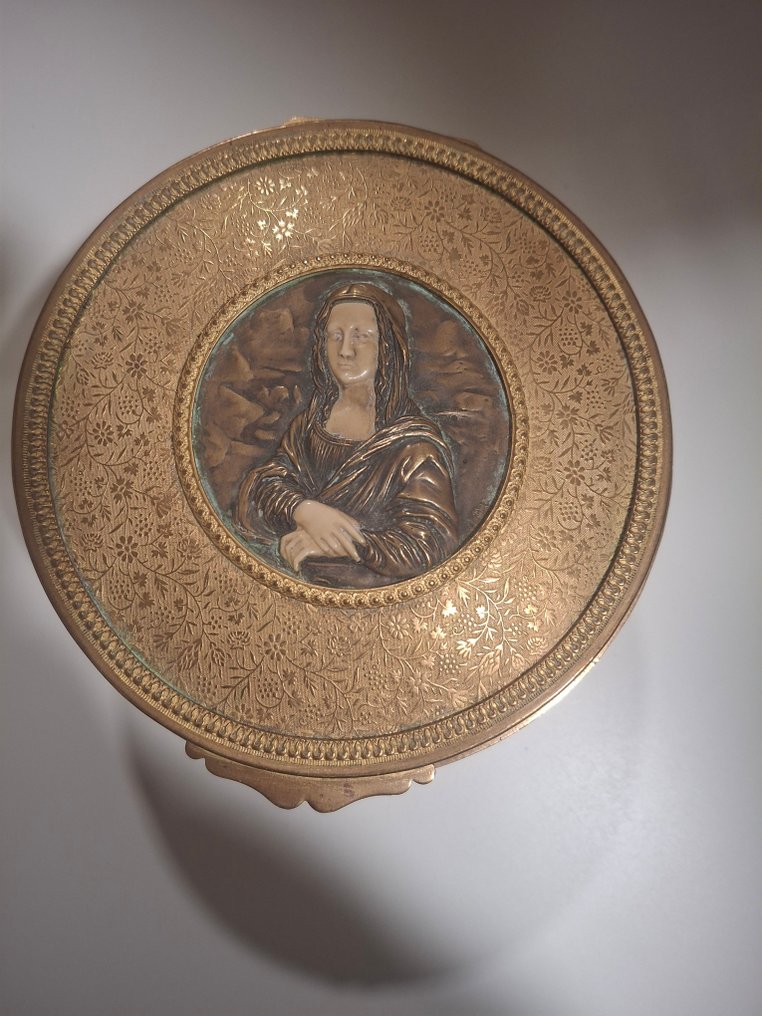 Joconde - signer A Metral - Portagioie - Bronzo #1.0