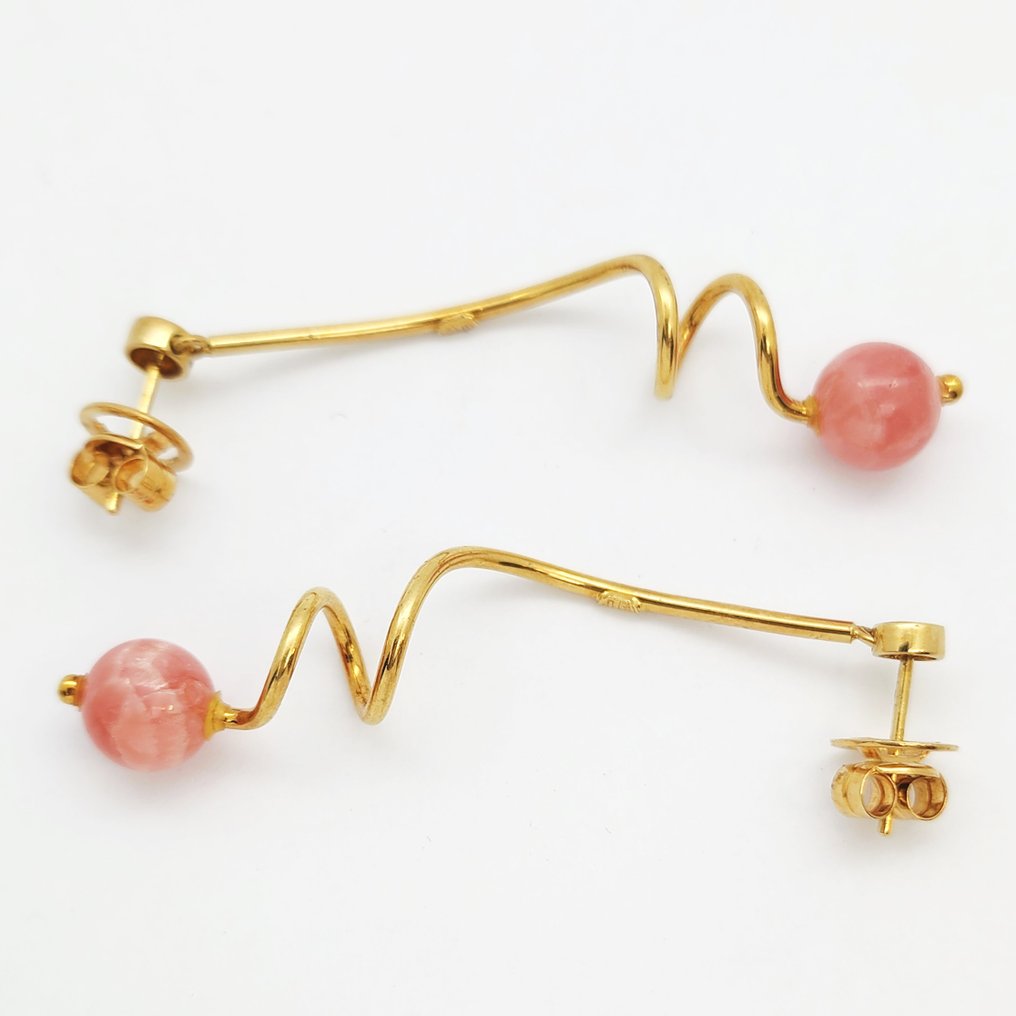 Drop fülbevaló - 18 kt. Sárga arany Rodolit #2.1