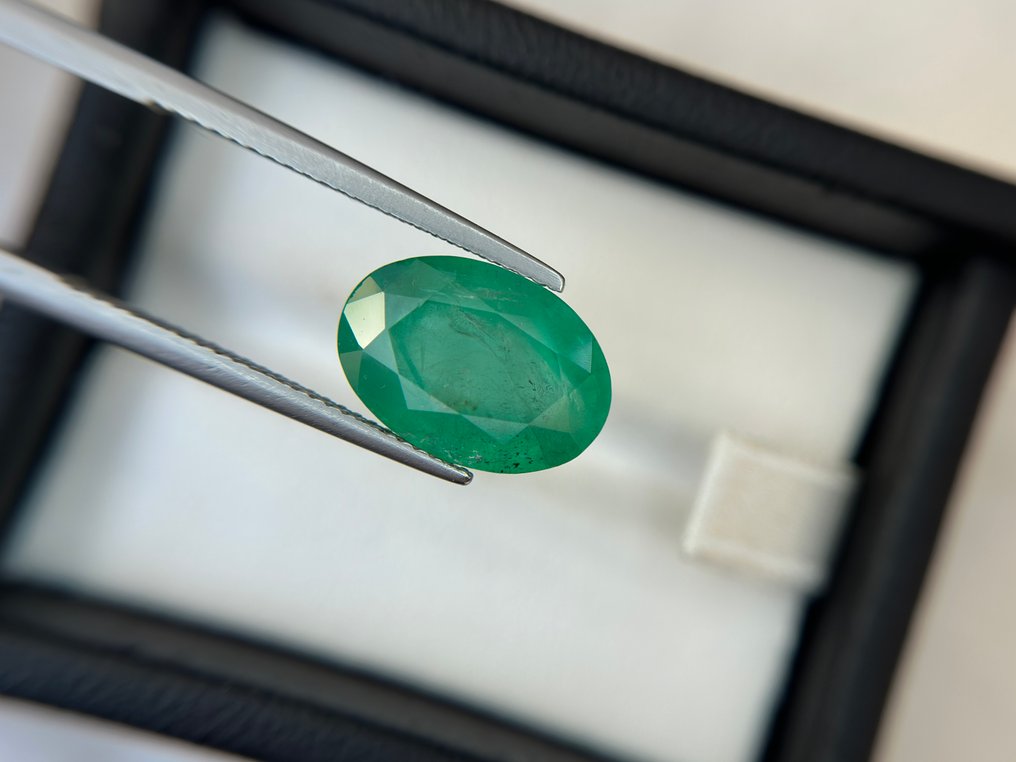 沒有保留價 - 1 pcs  綠色 祖母綠  - 5.98 ct - Lotus Gemology - 浓郁绿色祖母绿 #1.0