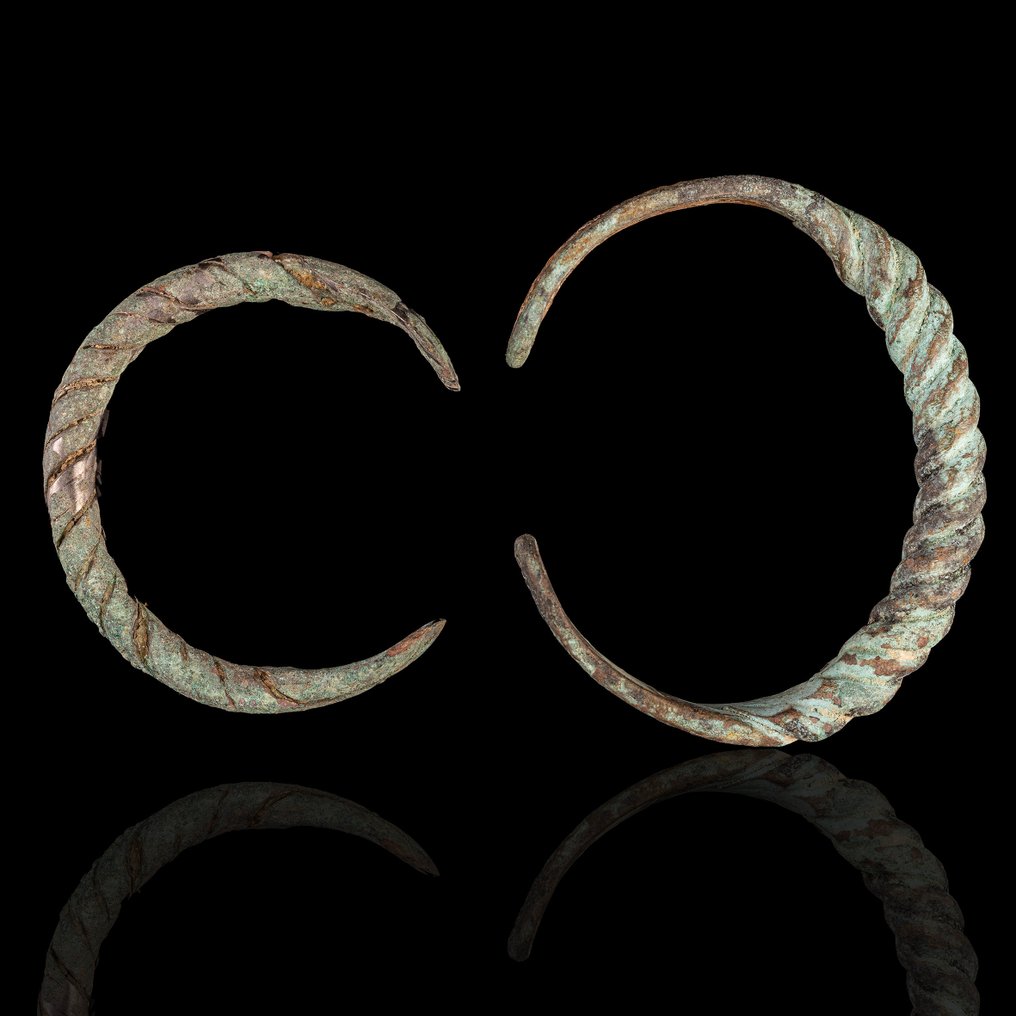 维京时代 铜制扭绞手链一对  (没有保留价) #2.1