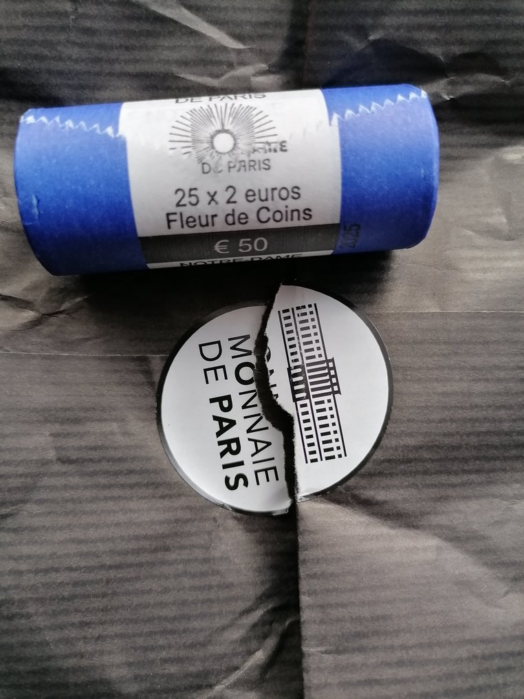 Frankrijk. 2 Euro 2025 "Notre Dame de Paris" (25 monnaies) en rouleau (Zonder minimumprijs) #2.1