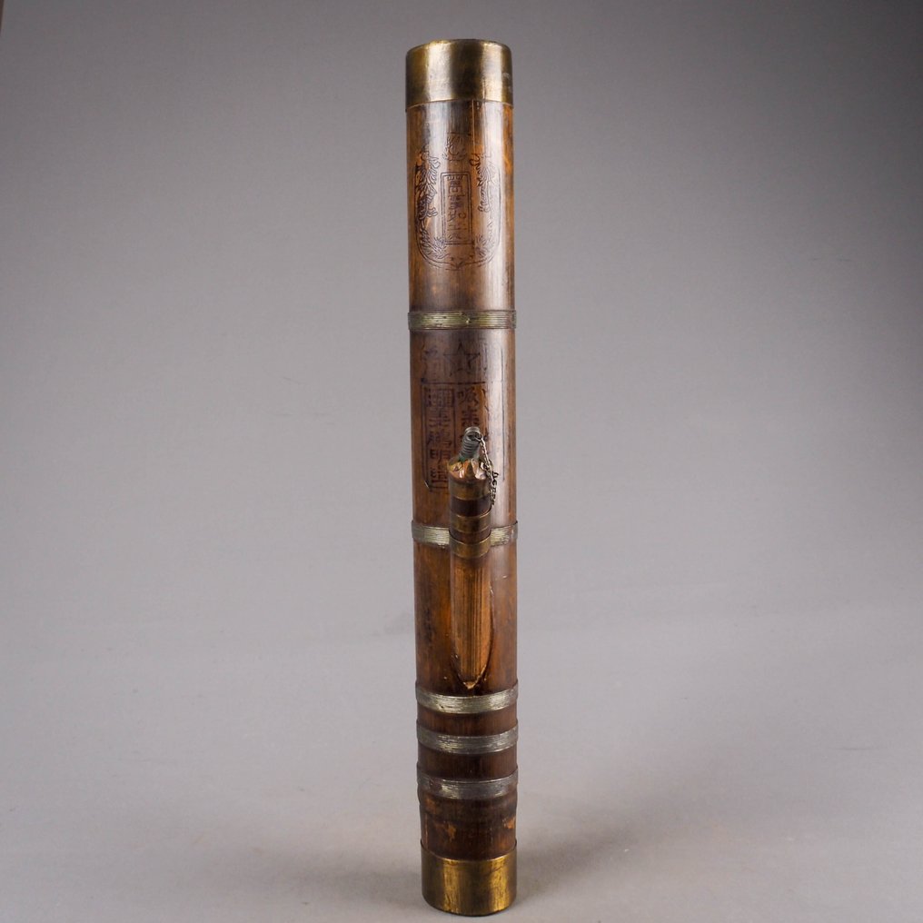 αρχαία πίπα οπίου - Χαλκός, Μπαμπού - Κίνα - Early 20th century #4.3