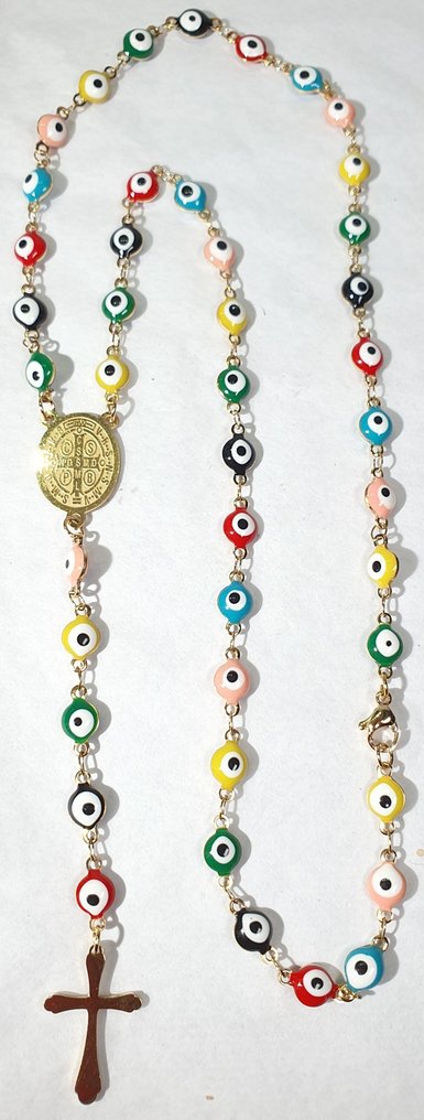  天主教念珠 (2) - 2 个手工制品 - 玻璃 - 金属镀金 - 2024  #2.1