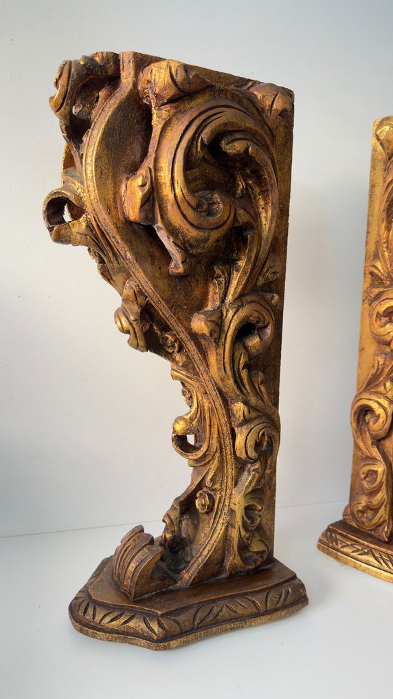 Console table (2) - Gilt wood - Impressive pair of consoles #3.2