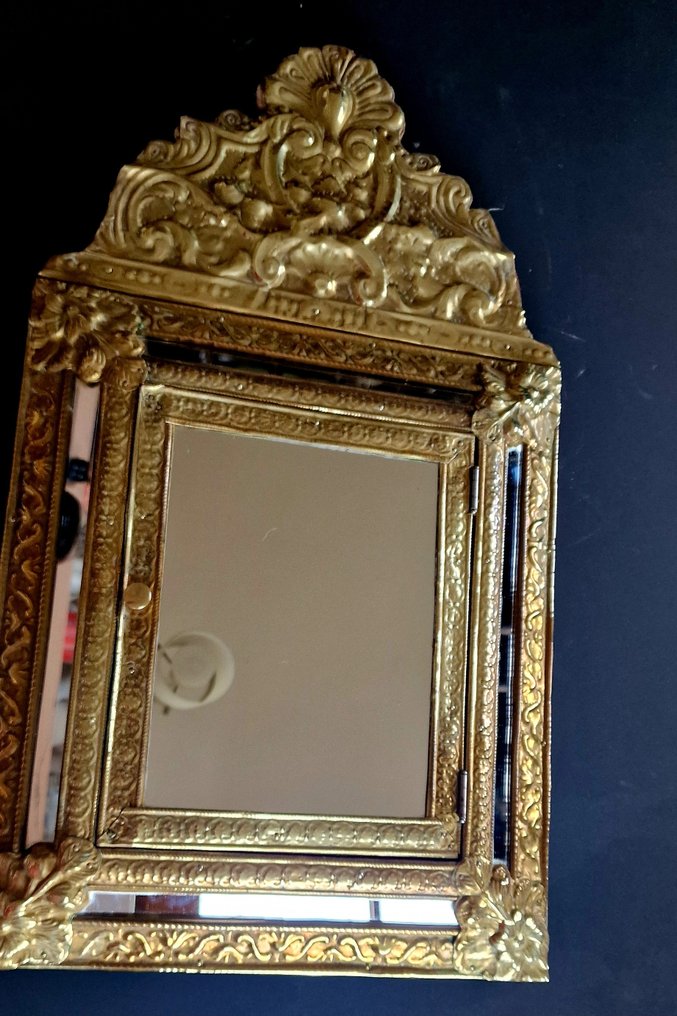 墙面镜子  - 铜, 木, 玻璃, 黄铜 #2.1