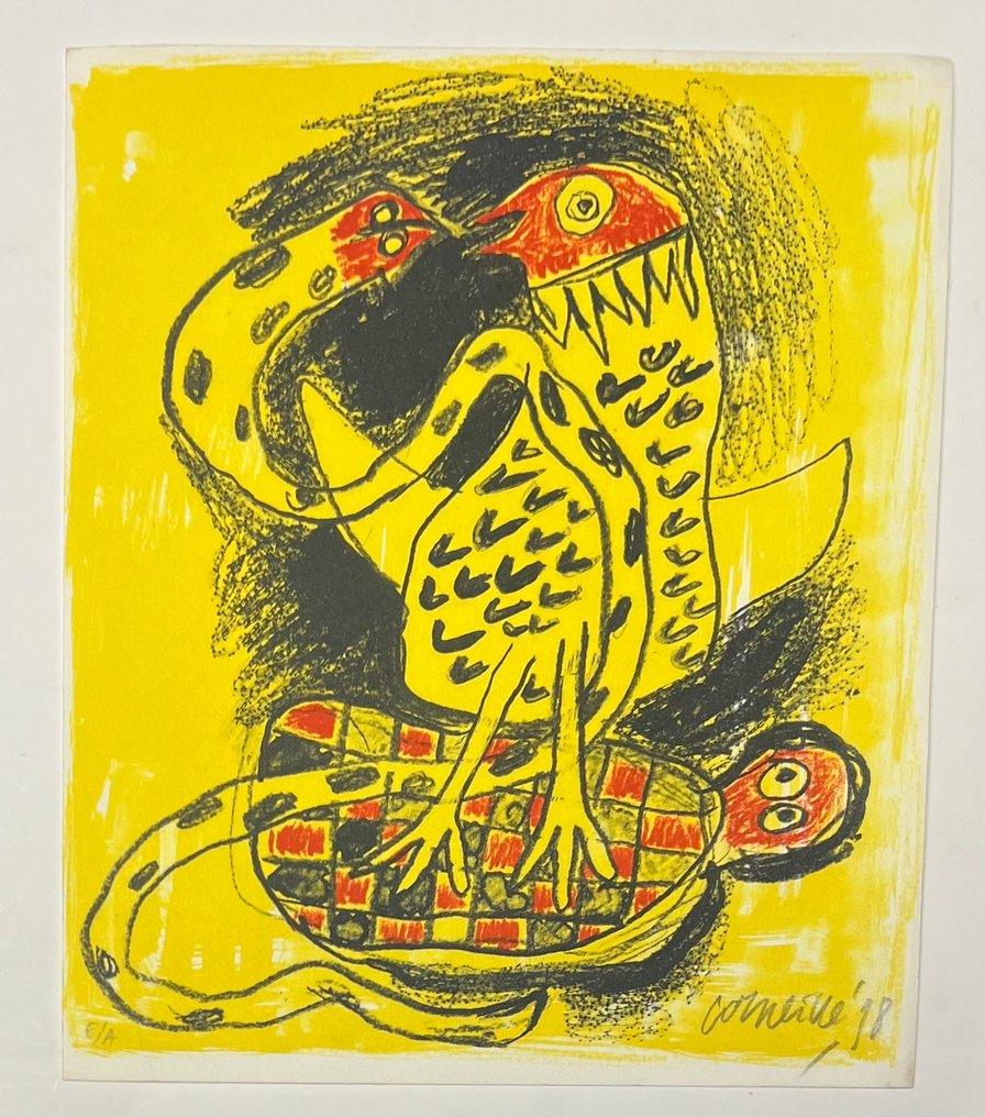 Corneille (1922-2010) - L'oiseau et le serpent Cobra #1.0