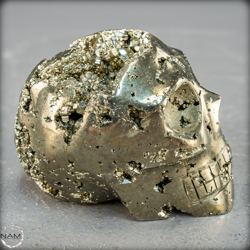 Natural pyrite skull of the highest quality- 390.73 g #2.1