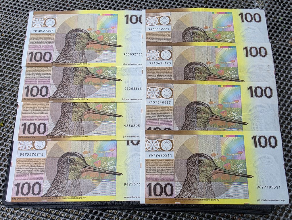 荷蘭. - 8 x 100 gulden 1977 - Pick 97 #1.0