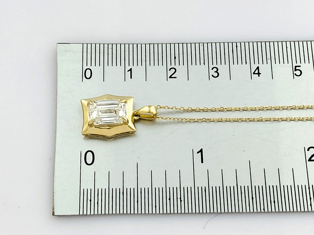 Kaulakoru riipuksella - 14 kt. Keltakulta - 2.02ct. tw. Timantti (Laboratoriossa kasvatettu) #1.0