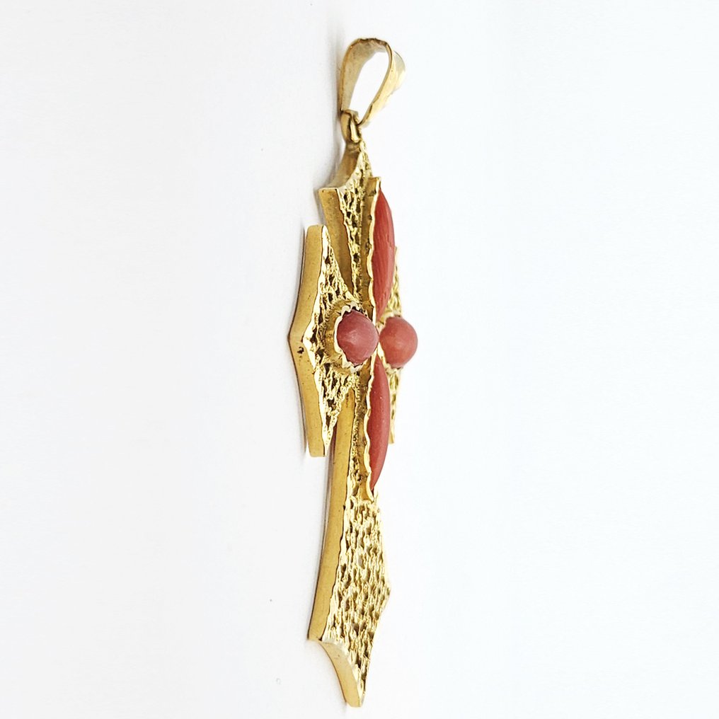 Ciondolo - 18 carati Oro giallo - 6.00ct. tw. Corallo #2.1