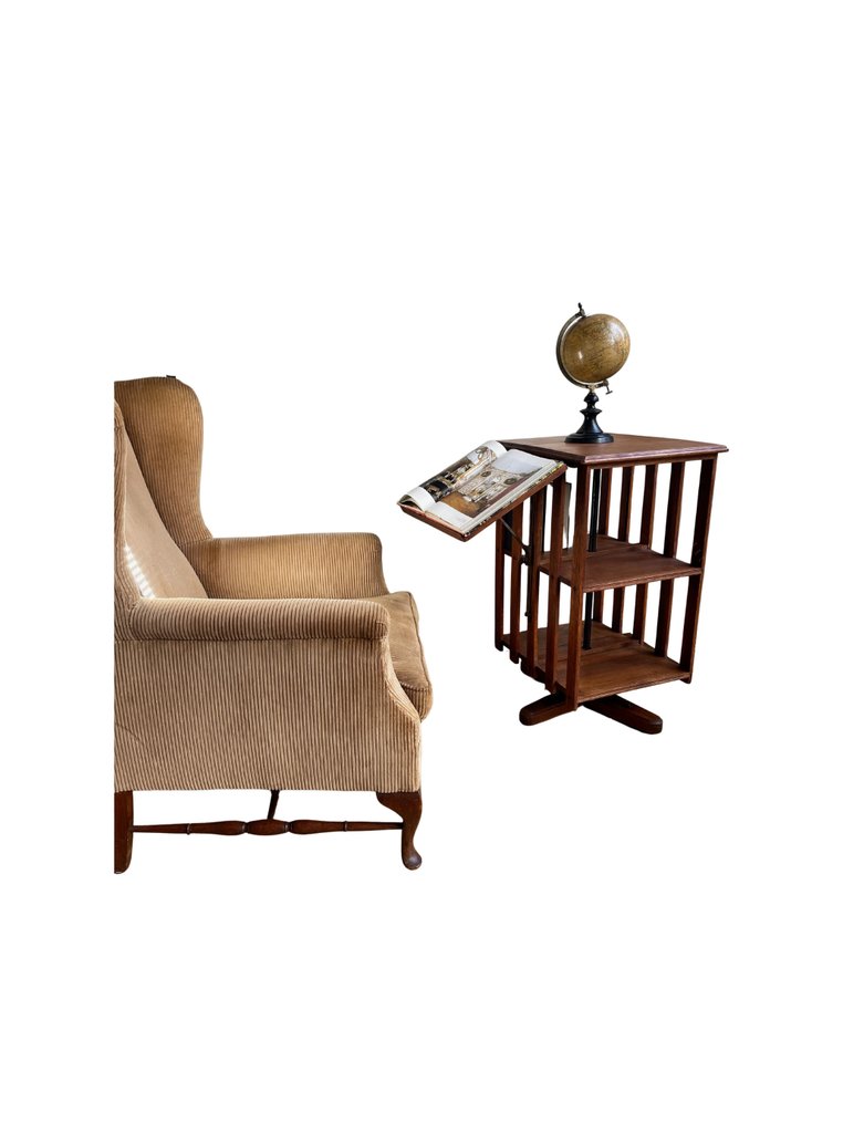 Revolving bookcase - Bogreol - Egetræ - med justerbar bogstøtte #1.0