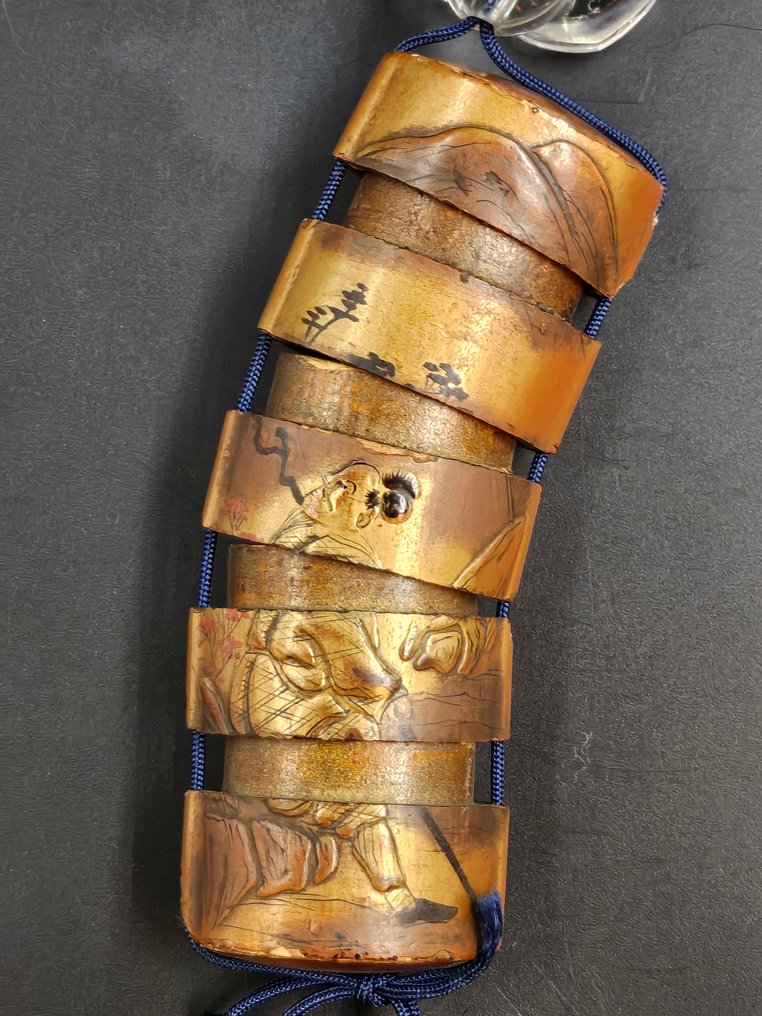 Inro，ojime 江户时代 - 木材，漆器，金色，黑色 - 日本 - Mid Edo period #4.3