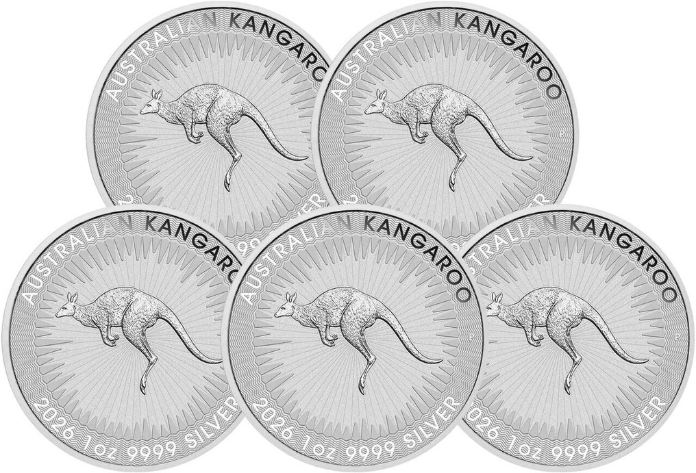 5 Troy Ounce - Srebro .999 - Kangourou 2026 - 155,5 gram - fine silver #1.0